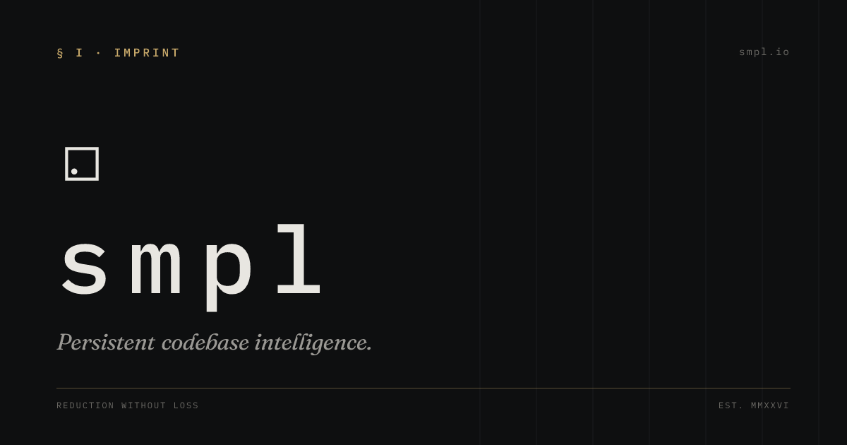 smpl — Persistent Codebase Intelligence